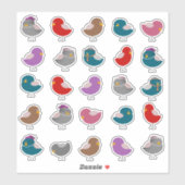 Sticker Oiseaux Mignons (Feuille)