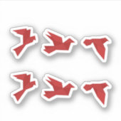 Sticker Oiseaux Origami rouge (Devant)