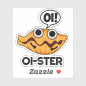 Sticker Oister Funny Animal Oyster Pun (Feuille)