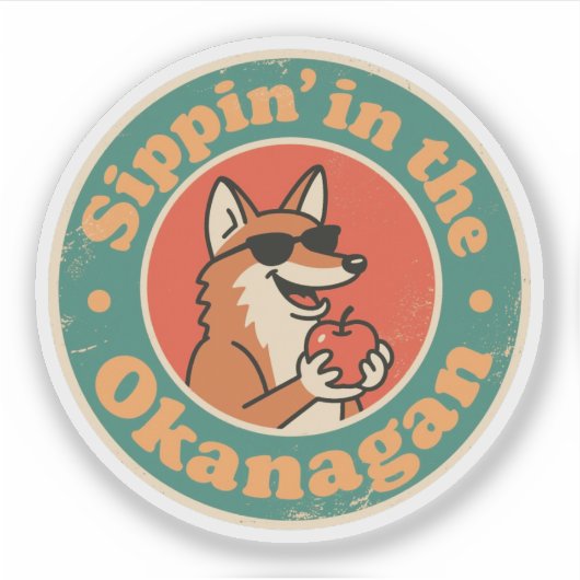 Sticker Okanagan de dégustation vintage (Devant)