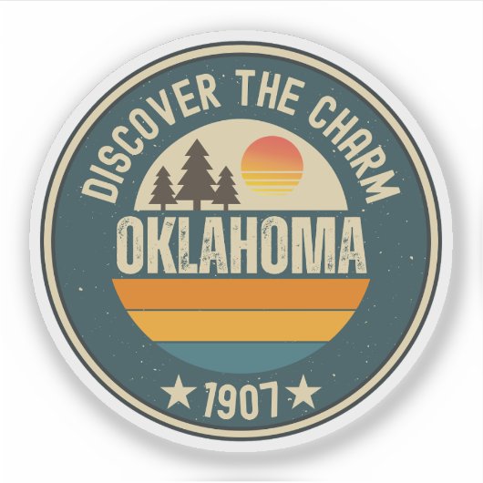 Sticker Oklahoma Land Run - OK History Don (Devant)