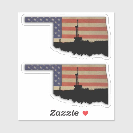 Sticker Oklahoma Patriotic Huile foreuse (Feuille)