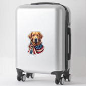 Sticker Old Glory Golden Retriever Vintage Shirt 2 (Sur valise)