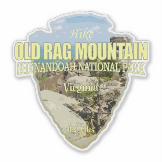 Sticker Old Rag Mtn (flèche) (Devant)