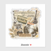 Sticker Old Traditional Christian Hymns Songs Collage (Feuille)