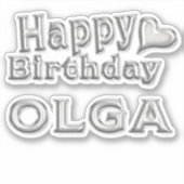 Sticker Olga Happy Birthday (Devant)