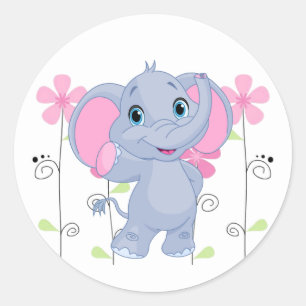 Sticker-olifant Ronde Sticker