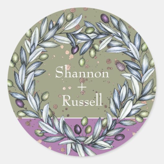 Sticker Olive Branch Wedding (Voorkant)