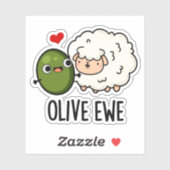 Sticker Olive Ewe drôle Amour Pun (Feuille)
