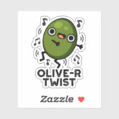 Sticker Olive-r Twist Funny Fruit Olive Pun (Feuille)