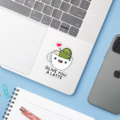 Sticker Olive You A Latte Funny Food Pun (Ordinateur portable avec iPhone)