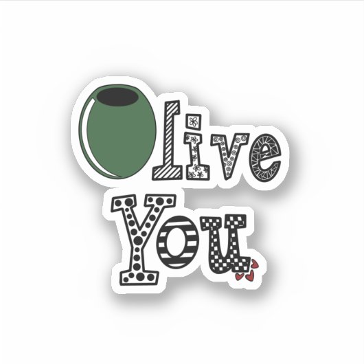 Sticker "Olive You" découpé (Devant)