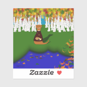 Sticker Oliver The Otter at River Wolf Lake à Autumn