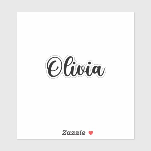 Sticker Olivia Nom - Calligraphie manuscrite (Feuille)