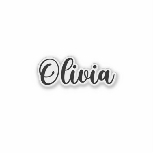 Sticker Olivia Nom - Calligraphie manuscrite (Devant)