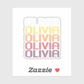 Sticker Olivia Retro Wordmark Motif Style Vintage (Feuille)