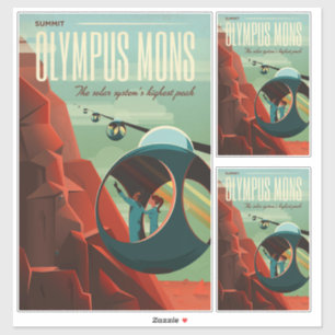 Sticker Olympus Mons sur Mars, le plus haut volcan du syst