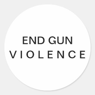 Sticker om bericht over een einde aan wapengeweld