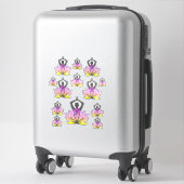 Sticker OM Namaste Spirituelle Lotus Fleur Yoga Pose (Sur valise)