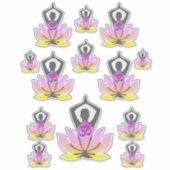 Sticker OM Namaste Spirituelle Lotus Fleur Yoga Pose (Devant)