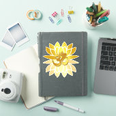 Sticker OM Omkara et Lotus Flower de couleur or (Couverture iPad)