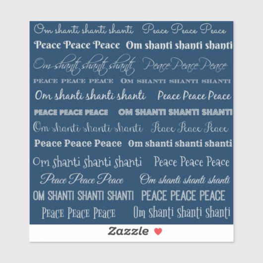 Sticker Om Shanti, Paix (Feuille)