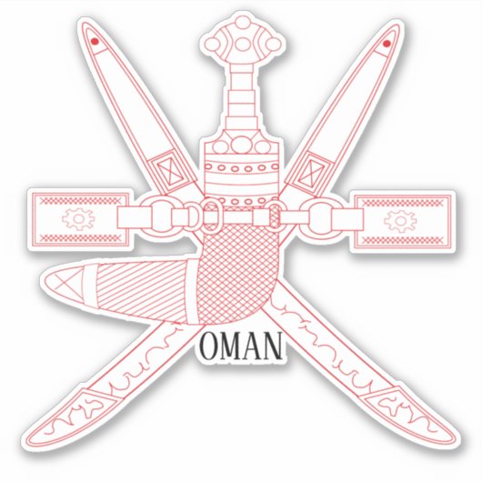 Sticker Oman National Emblem Patriotic (Devant)