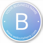 Sticker Ombre de fond bleu et violet avec texte modifiable (Devant)