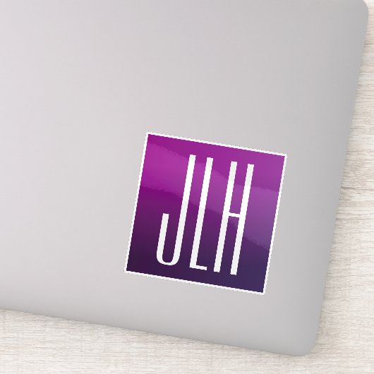 Sticker Ombre violet et initiales blanches ou autre texte (Détail)