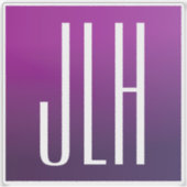 Sticker Ombre violet et initiales blanches ou autre texte (Devant)