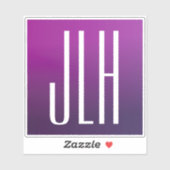 Sticker Ombre violet et initiales blanches ou autre texte (Feuille)