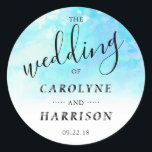 Sticker Ombre Watercolor Wedding Favor - Bleu<br><div class="desc">Célébrez en style avec ces stickers tendance pour les faveurs de mariage. Ce design est facile à personnaliser avec votre libellé d'événement spécial et vos invités seront ravis quand ils reçoivent ces fabuleux stickers de faveur.</div>