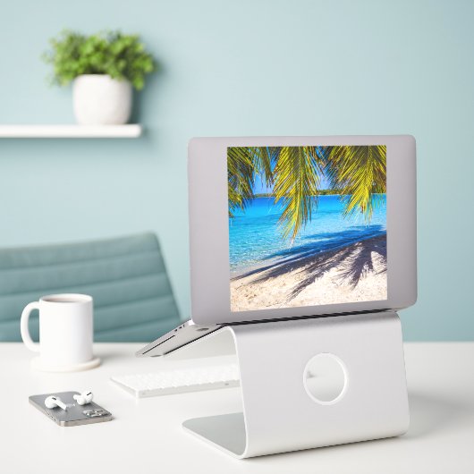 Sticker Ombres sur la plage (Ordinateur portable sur le bureau)