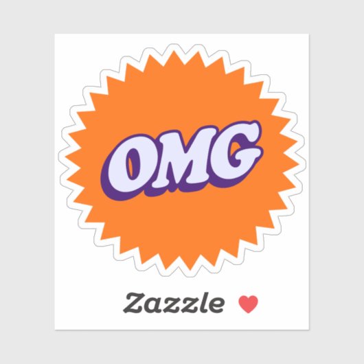 Sticker OMG - Graphique gras et amusant (Feuille)