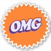 Sticker OMG - Graphique gras et amusant (Devant)