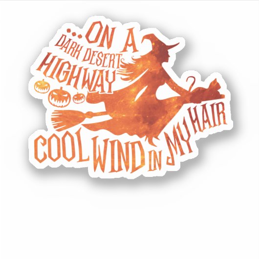 Sticker On A Dark Desert Highway Cool Wind Witch Broom (Devant)