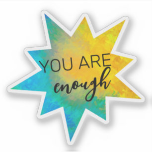 Sticker On Est Assez Turquoise Et Jaune En Forme D'Étoile