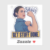Sticker On fait des trucs AOC Rosie le riveter (Feuille)