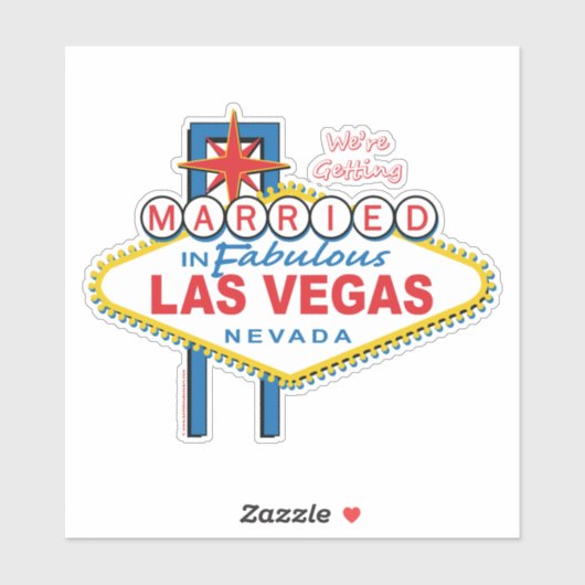 Sticker On se marie dans Fabulous Las Vegas Nevada (Feuille)