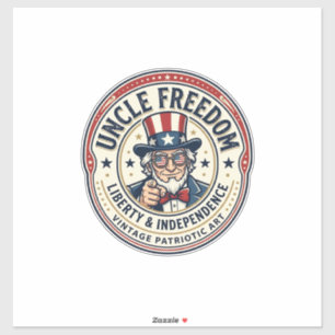 Sticker Oncle Freedom Patriotique Oncle Sam Personnage Fon