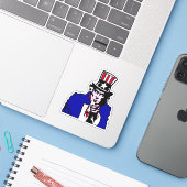 Sticker Oncle Sam des États-Unis (Ordinateur portable avec iPhone)