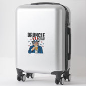Sticker Oncle Sam drôle de conception vectorielle de bière (Sur valise)
