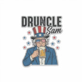 Sticker Oncle Sam drôle de conception vectorielle de bière (Devant)