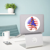 Sticker Oncle Sam Patriotique Drapeau Portant Bigfoot Juil (Ordinateur portable sur le bureau)