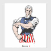 Sticker Oncle Sam rouler la manche (Feuille)