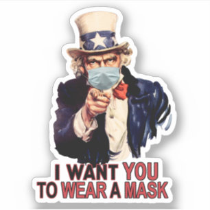 Sticker Oncle Sam veut que vous portiez un masque facial U