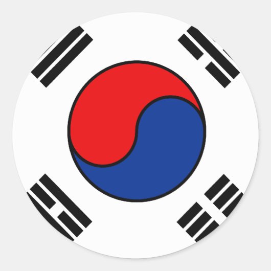 Sticker onder Koreaanse vlag (Voorkant)