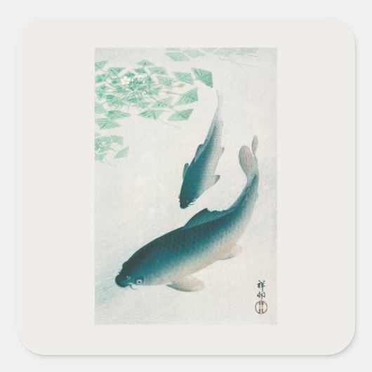 STICKER ONDERZETTER : OHARA KOSON : CARP/KOI 1926 (Voorkant)