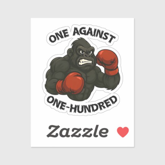 Sticker One Against One Hundred – Gorilla Boxing Workout (Feuille)