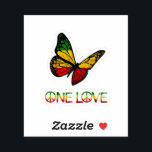 Sticker One Love Butterfly Rasta Reggae<br><div class="desc">One Love Butterfly Rasta Reggae</div>